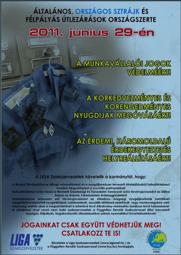 Általános, országos sztrájk helyett demonstráció - június 29.
