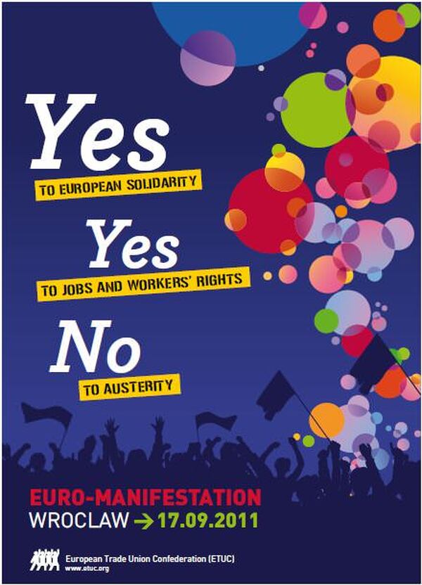 ETUC demonstráció, 2011. szeptember 17. Wroclaw