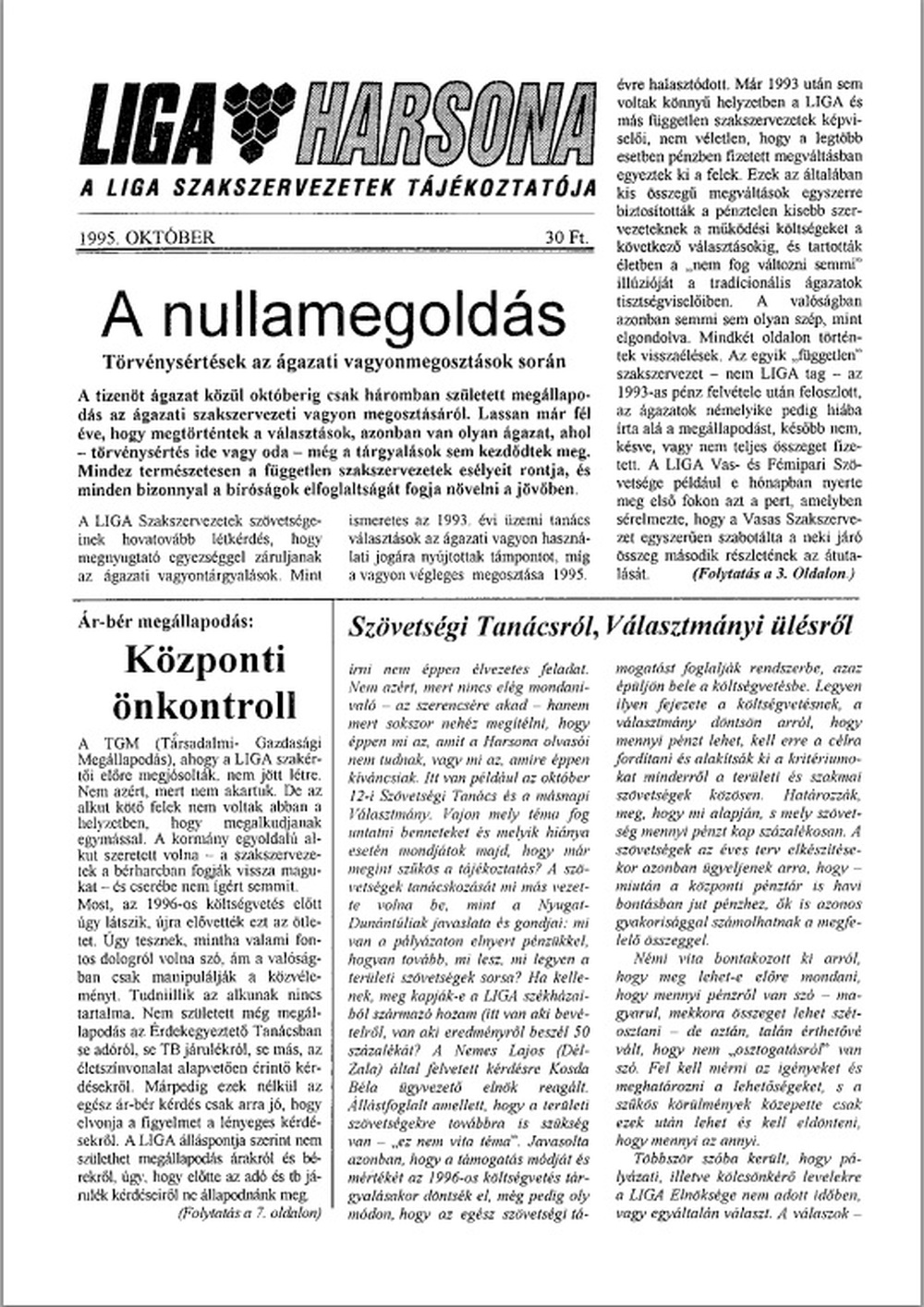LIGA Harsona 1995. október