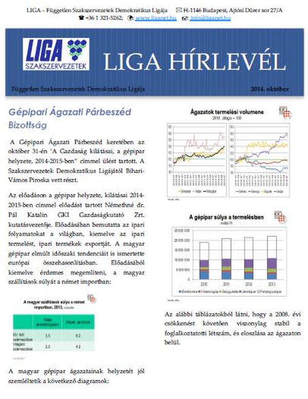 LIGA Hírlevél 2014. október